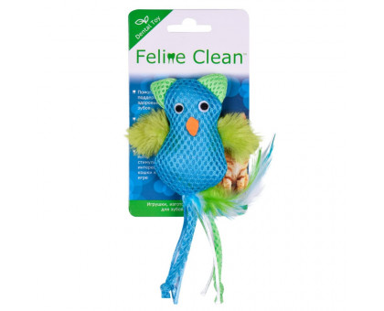 Игрушка Aromadog Feline Clean для кошек сова с хвостом из перьев