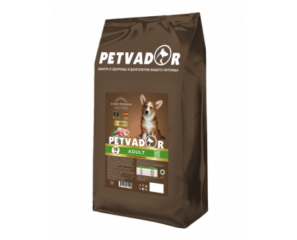 Petvador Holistic для собак всех пород 15кг Индейка и оленина