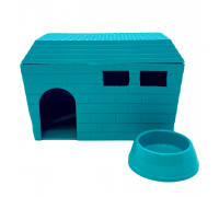 Домик Homepet для грызунов пластиковый 15х8,5х10см бирюзовый (комплект)