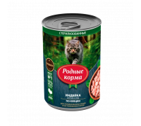 Родные Корма 410г для кошек Индейка в соусе по-елецки